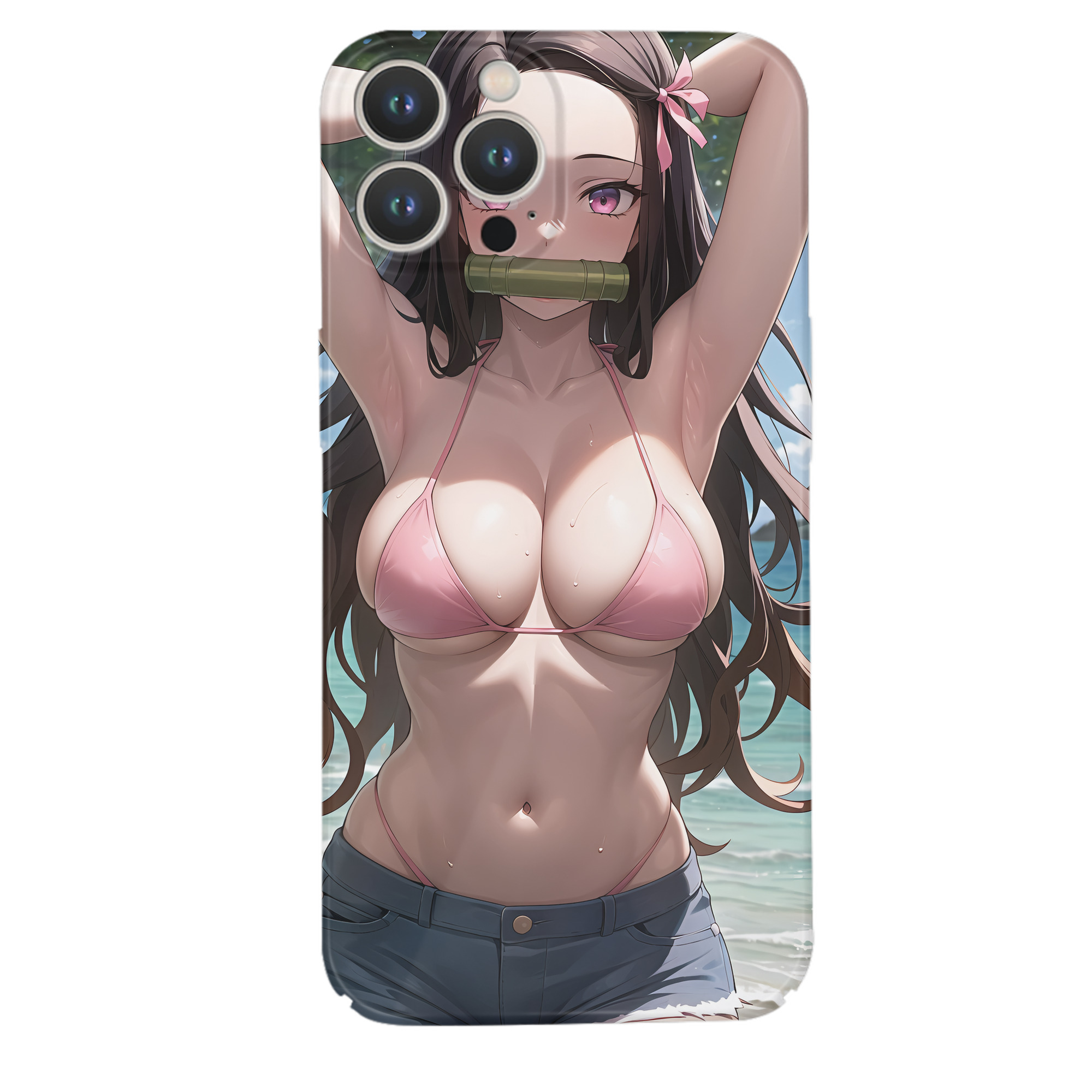 （画像用） 鬼滅の刃（きめつのやいば）竈門 禰󠄀豆子／かまど ねずこ Kamado Nezuko 【iPhone 14シリーズ対応】ハードケース